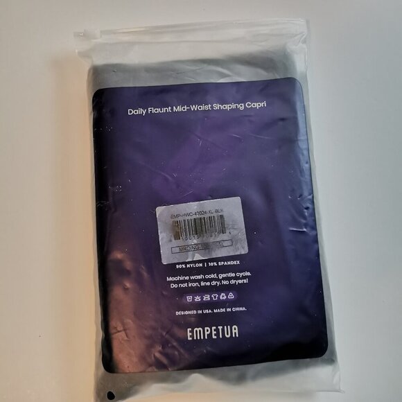 Empetua Daily Flaunt Mid Waist Shaping Capri Size XL Black NEW With Tags NWT - Picture 3 of 6